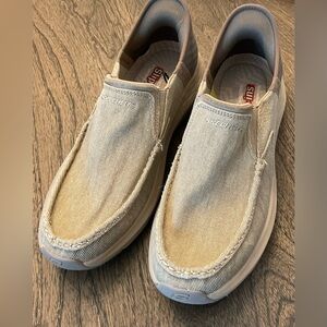 Skechers Cream Loafers Slip-On Casual